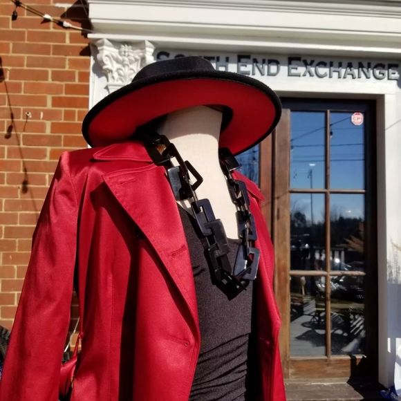 Unisex - Two Tone Red and Black Fedora - Picture 4 of 13